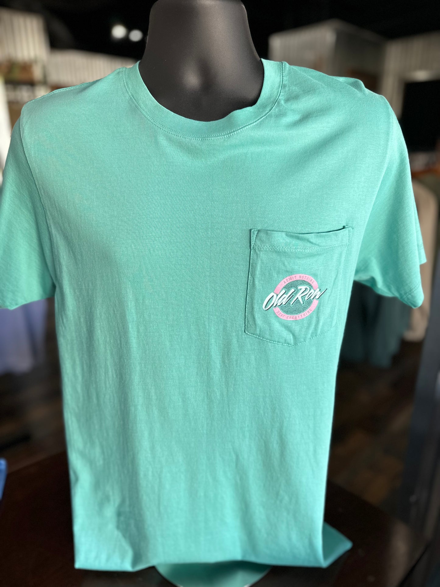OR Circle Logo Pocket Tee Seafoam