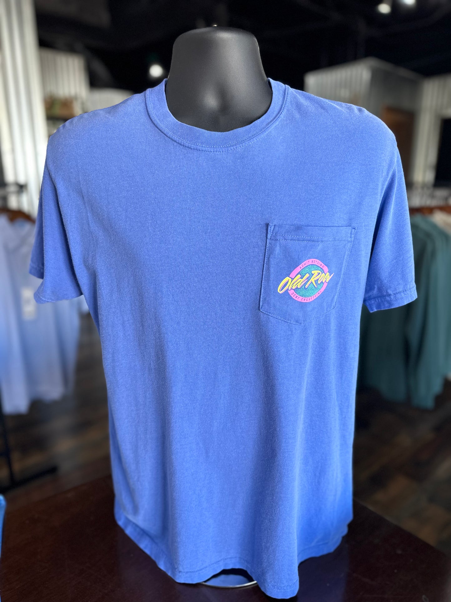 OR Circle Logo Pocket Tee Blue