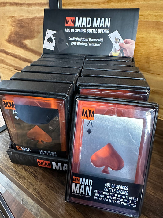 Stainless Ace Of Spades Bottle Opener & RFID Wallet Guard